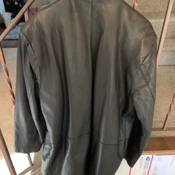 accent on you brand vintage genuine leather car coat size L - Picture 3 of 4
